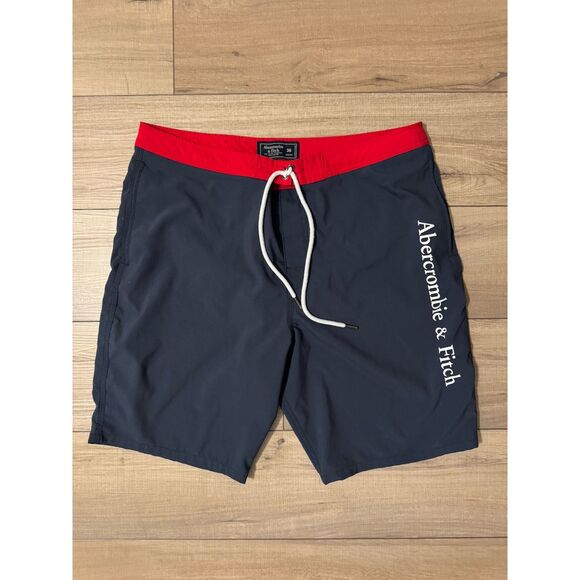 Abercrombie & Fitch Other - ABERCROMBIE & FITCH NAVY BLUE SWIM BOARD SHORTS Mens Size 36 Stretch Trunks